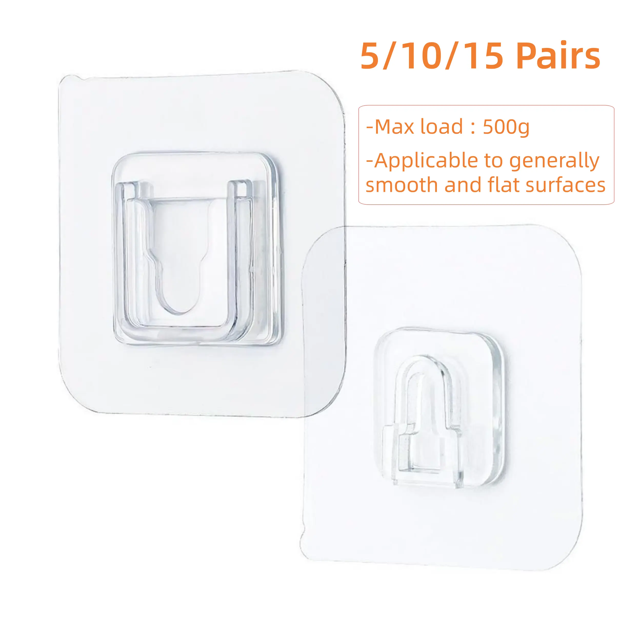 5/10/15 Pairs Self‑Adhesive Snap Fasteners, Multi‑Purpose Wall Mount Holders, Perfect for Securing Power Strips, Remote Controllers, Storage Racks and Small Household Items, No Drilling Needed, Easy‑Install Practical Home Organizing Accessories