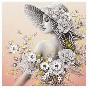 Elegant Woman Pattern DIY Diamond Arts Colorful Painting Kit without Frame, DIY 5D Diamond Arts Colorful Painting Kit for Beginners, Wall Art Decor for Home, Diamond Painting Kits