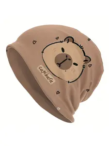 Capybara Bonnet Hats Men Skullies Beanies Novelty Hats