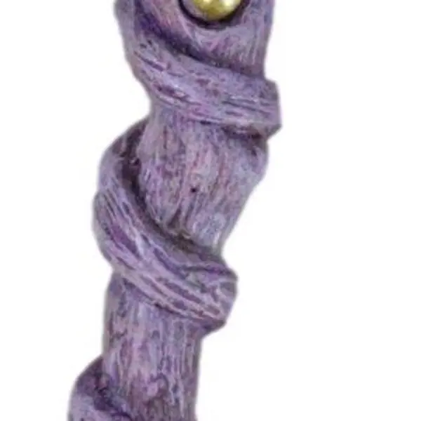 Handcrafted 9.5" Wicca Witchcraft Celestial Moon Stone Cosplay Wand - 6 oz Magical Halloween Garden Decor for Magic Themed Events