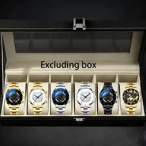 6 Counts- minimalist and fashionable men's and women's quartz wristwatch set - luxury, precise timekeeping, alloy strap - ideal Christmas, birthday and gift - shock-resistant, formal wear | Fashion watch set | Quartz movement, suitable for women