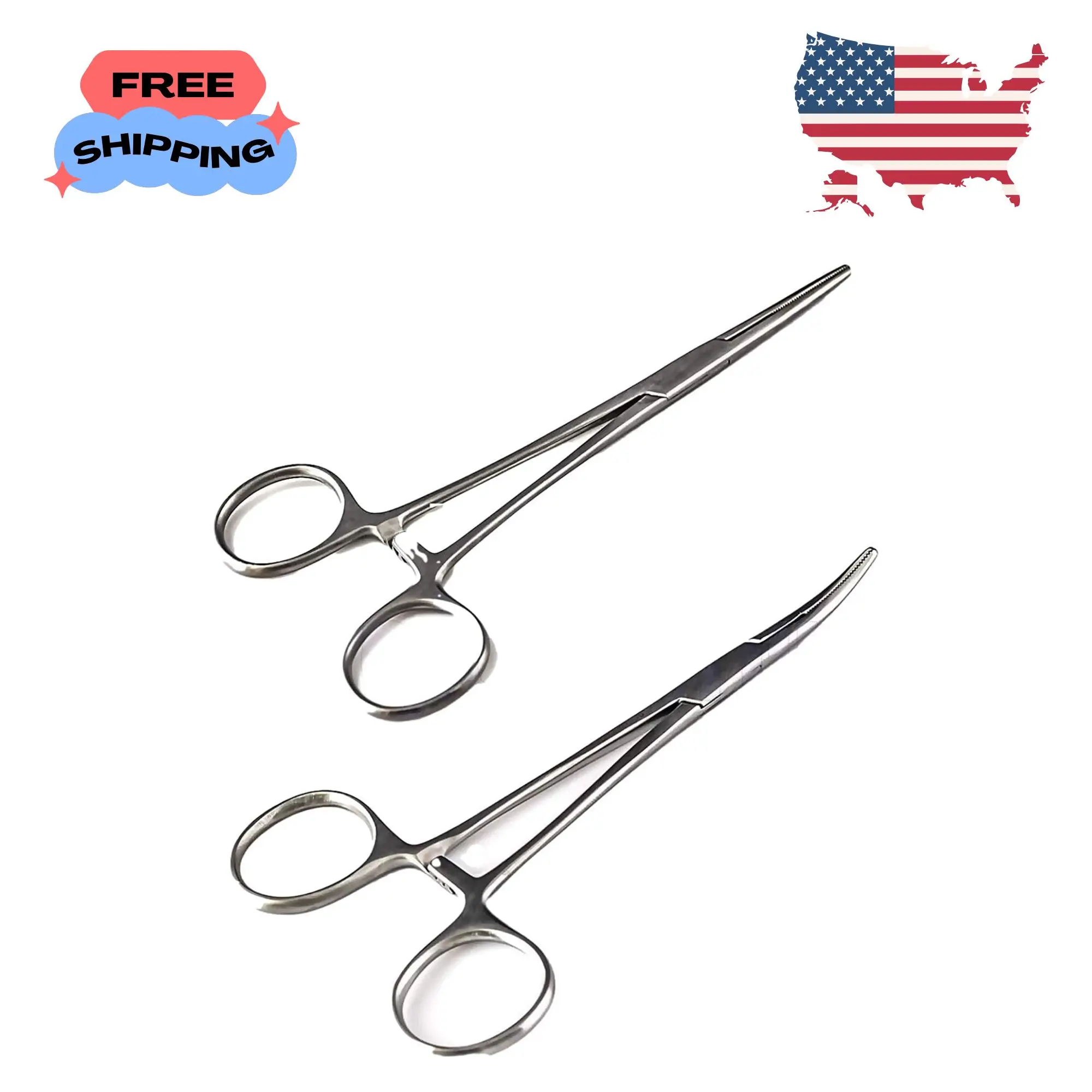 Versatile Angling Tools with 2pc 5 Inch Fishing Forceps Set - Stainless Steel