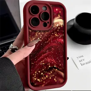 Shiny Red Fabric Pattern Phone Case, TPU Shockproof Full Protection Case, Suitable for iPhone 17/16/15/14/13/12/11 PRO MAX PLUS AIR E XS and PROMAX MINI, Ideal Gift for Friends and Family, T1932