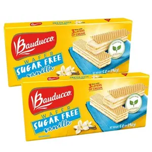 Bauducco Sugar-Free Vanilla Wafer Cookies, US-Made Sweet Snack, 5oz Pack of 2
