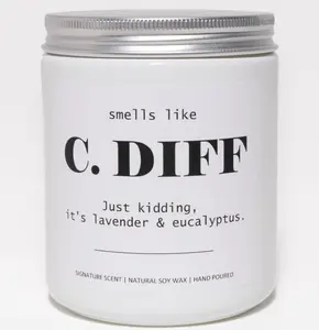 Nurse Gifts for Women, Nurse Practitioner Gifts for Women, Smells Like C.Diff Candle - Lavender & Eucalyptus, Crafted by Natural Soy Wax & Natural Essential Oils, 7OZ