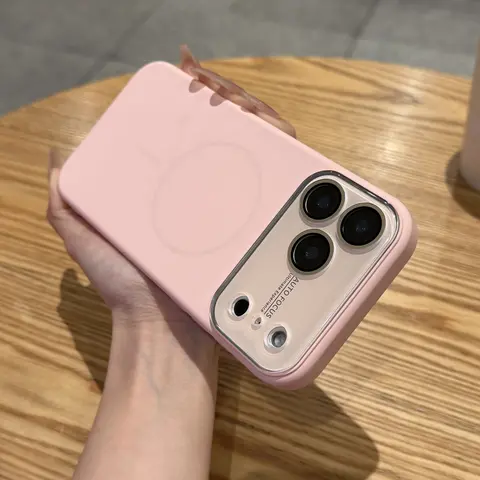 High-End Magnetic Phone Case, TPU+Acrylic Lens, Full Coverage Anti-Drop Dopamine Color Couple Case for iPhone 17 Pro Max to 13