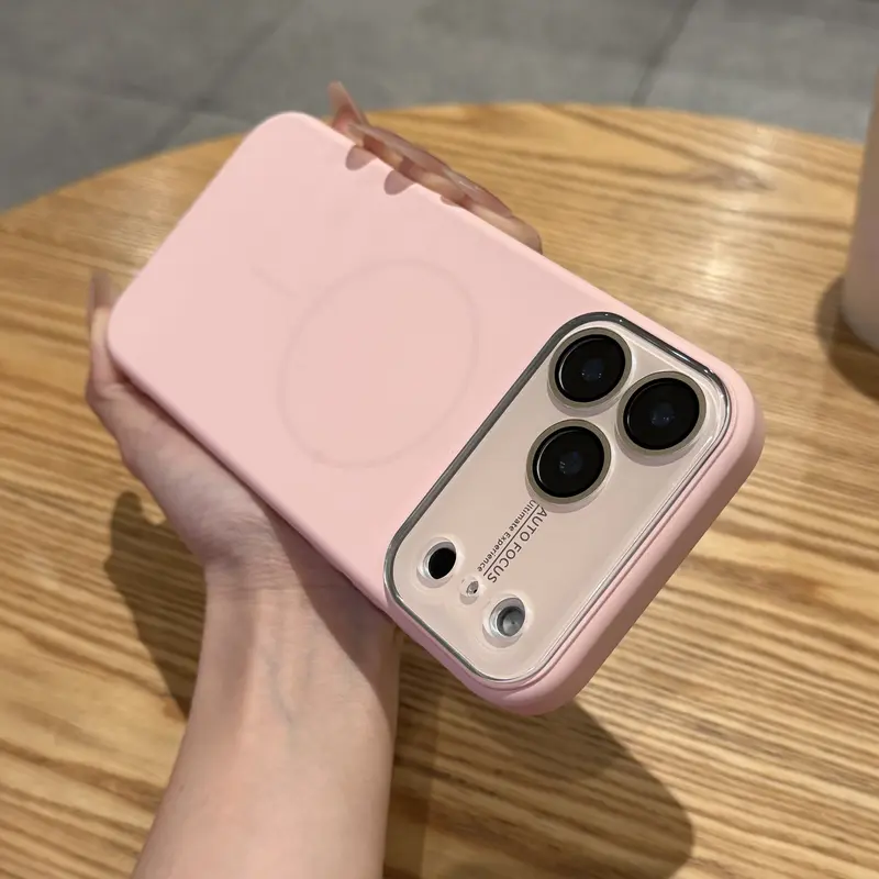 High-End Magnetic Phone Case, TPU+Acrylic Lens, Full Coverage Anti-Drop Dopamine Color Couple Case for iPhone 17 Pro Max to 13