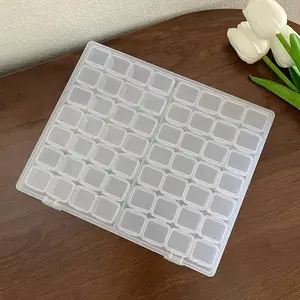 56 Mini Plastic Storage Containers with Large Box, Transparent Lidded Boxes for Beads, Earrings, Craft Supplies, Jewelry Organizer