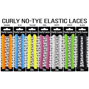 FootMatters Curly No Tye Shoe Laces - Elastic Spring Laces - No Tie Great for Elderly, Children, Fashion - One Size Fits All