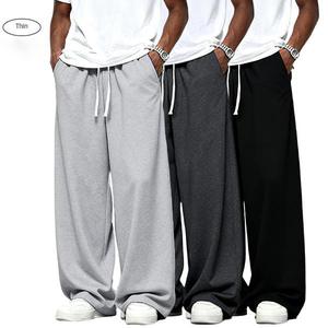 3PC Men’s Regular Fit Solid Drawstring Waist Athletic Sweatpants with Casual Pockets for Fall & Winter, Everyday Menswear Trousers