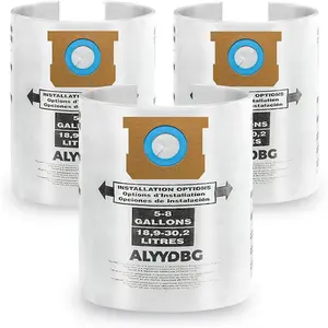 3/5/7 Pack Vacuum Bag Replacement for 5-8 Gallon E- and H-Type Shop Vacuum Bags, Disposable Vacuum Collection Filter Bags Organiser Smooth Litres