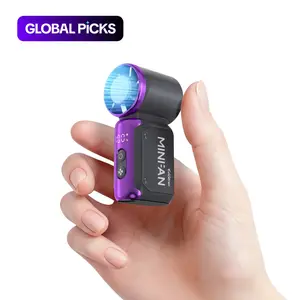 Portable Handheld Mini Fan with Cold Compress, 199 Speeds High Velocity Personal Fan with LED Display, USB Rechargeable, Mini Fan with Lanyard for Makeup, Travel, Outdoor, Gift for Women Girl, Rechargeable Pocket Fan #GLOBAL PICKS