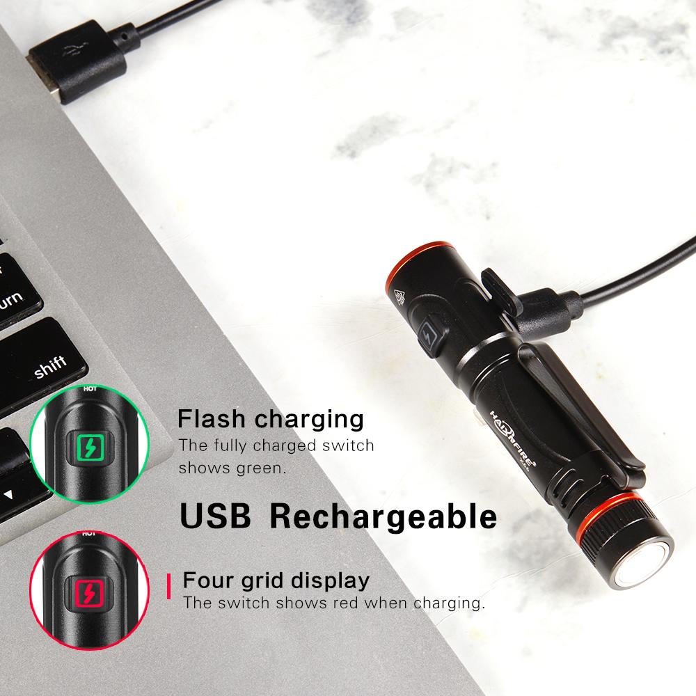HaixnFire X66 LED Pen Flashlights, Lightweight, Mini, Waterproof Pocket Flashlight with Clip, Small Flashlights for Inspection, Work, Emergency