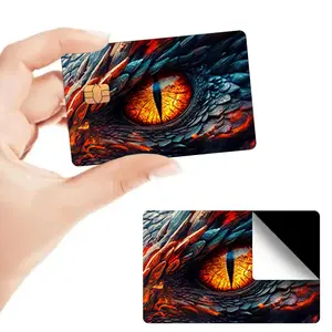 Creative Dragon Pattern Credit Card Sticker, 2 Counts/set Ultra-thin Shiny Matte Finish Waterproof Scratch Resistant Durable Card Sticker, Compatible with Small Chip Cards, Sticker Packs