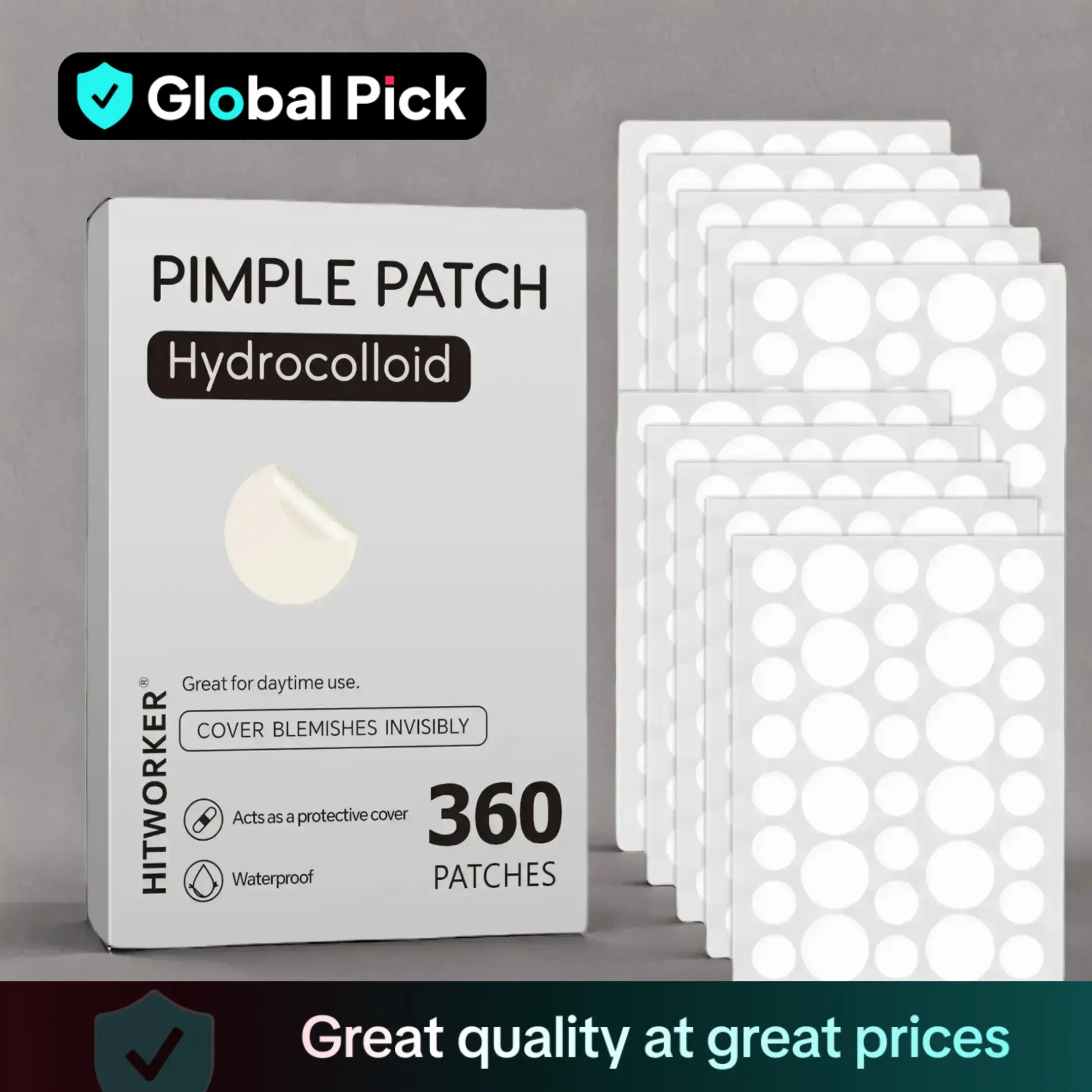 Hydrocolloid Pimple Patch, 360pcs/box Acne Covering Stickers, Spot Cover Stickers for Face and Skin, Skin Care Products for Women & Men