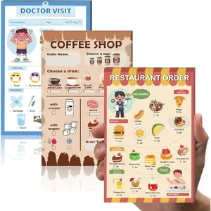 Children's Role-Play Notebook, 4x6 size, suitable for 3-5 year old toddlers, each notebook includes various role-play game accessory pages