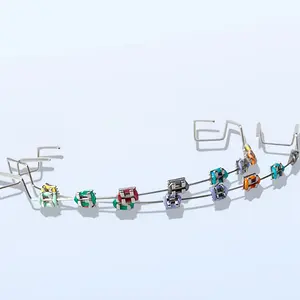 A Pair Metal Tooth Bracket - Temporary Colorful Tooth Decoration Kit with Hook, Durable Metal Material for Tooth Model and Oral Use