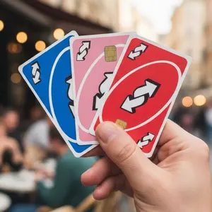 (3 Pack) Uno Reverse Funny Debit Card Skin High-Quality Vinyl Card Decal Credit Card Cover Scratch-Resistant Water-Resistant Everyday Accessories