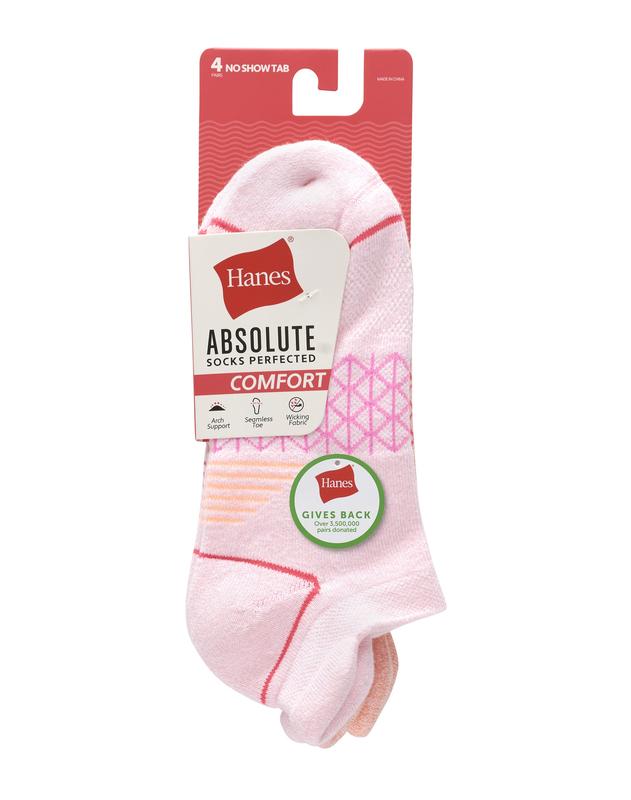 Hanes Absolute Comfort Women's Heel Shield Socks 4-pairs Intimates Multi Pack Comfortable Fit Soft Stretch Fabric Breathable Hwach4