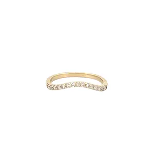 14K Gold 1.4MM Curved Diamond Band