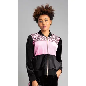 Pink Puff Colorblocked Velour Jacket