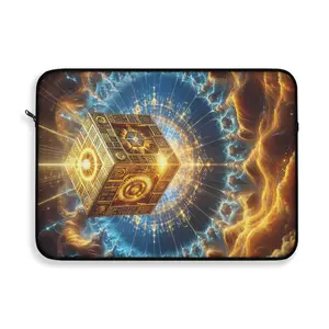 Metatrons Cube / Solar Plexus / Power / Divine Radiance Activating Cosmic Laptop Sleeve, Unique Galaxy Sleeve, Astral Design for Tech Lovers, Perfect Gift for Students, Protect Your Device