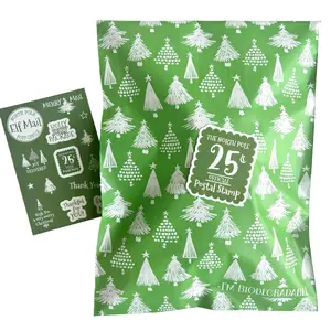 SomeFinn Green Christmas Tree Biodegradable Poly Mailers 10x13 - Tear Resistant, Waterproof & Durable, Eco-Friendly Solution for Small Businesses