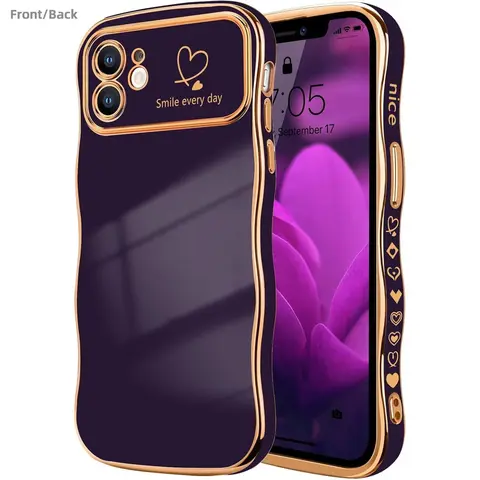 Love Heart Pattern Phone Case, Shockproof Phone Protective Cover, Phone Accessory Compatible with iPhone 16 15 14 13 12 11 Pro Max Plus, Casing, Protector