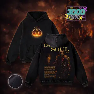 Dark Souls 2016 Epic Fantasy Mythical Knight Vintage Bootleg Inspired Wash Tee, Retro Cinematic RPG Gamer Graphic Unisex T-Shirt, Y2K Golden Magic Ring Throwback Heavyweight Sweatshirt, Nostalgia Oversized Streetwear Hoodie and Tank Top Merch