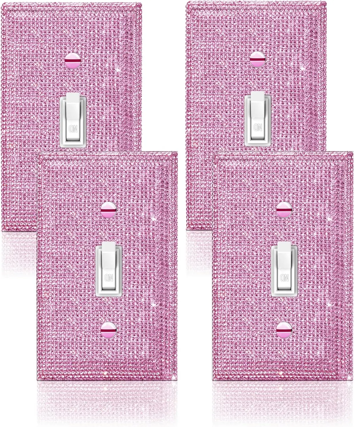 4 count  Shiny   Rhinestones Wall Plate 1 Gang Toggle Light  Cover Decorative  Plates Durable  Covers