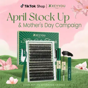 KEYYOU 3D Effect Eyelash Clusters Kit 280pcs 80D100D D Curl Individual Lashes Kit Wispy Lashes Volume Cluster Lashes Kit Natural Soft Tiktok April Stock Up & Mother's Day Campaign