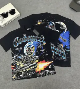 God Speed Mens Skeleton Space Warrior Graphic T Shirt 2025 New Short Sleeve Crewneck Cotton Tee Casual Streetwear Fashion Top TikTok Viral Trend Y2K Aesthetic Hip Hop Oversized Unisex Summer Outfit Trending