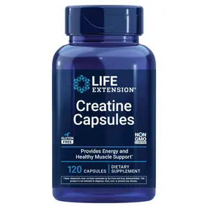 Life Extension Creatine Supplement Capsules – Supports Muscle Performance & Energy, 120 Count