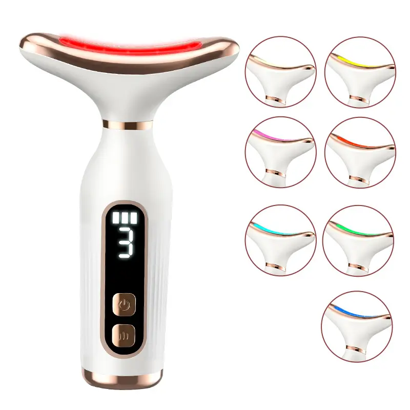 Facial neck massager, anti-wrapping facial massager, 7 modes, rechargeable USB facial lifting anti-aging device, perfect gift for Mother's Day, ideal for 10 holidays