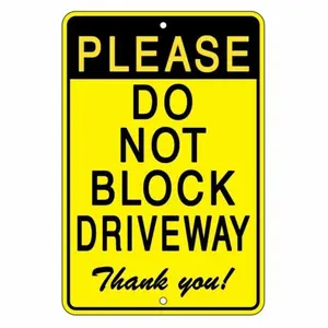Aluminum No Parking Sign for Private Property Keep Driveway Access Clear Warning Deterrent