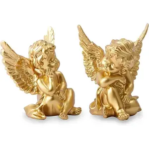 Cherubs Angels Resin Statue Figurine, Indoor Home Decoration, Adorable Angel Sculpture Memorial Statue