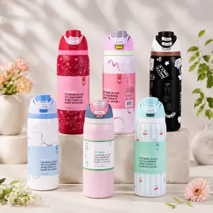 32oz 0wala Special Edition Insulated Stainless Steel Water Bottle with Straw, Blue Bow, Pink Bow, Pillow Fight, Good Luck, Love Letter and More Designs ,Leak Proof, BPA-Free Sports Water Bottle, Great for Travel