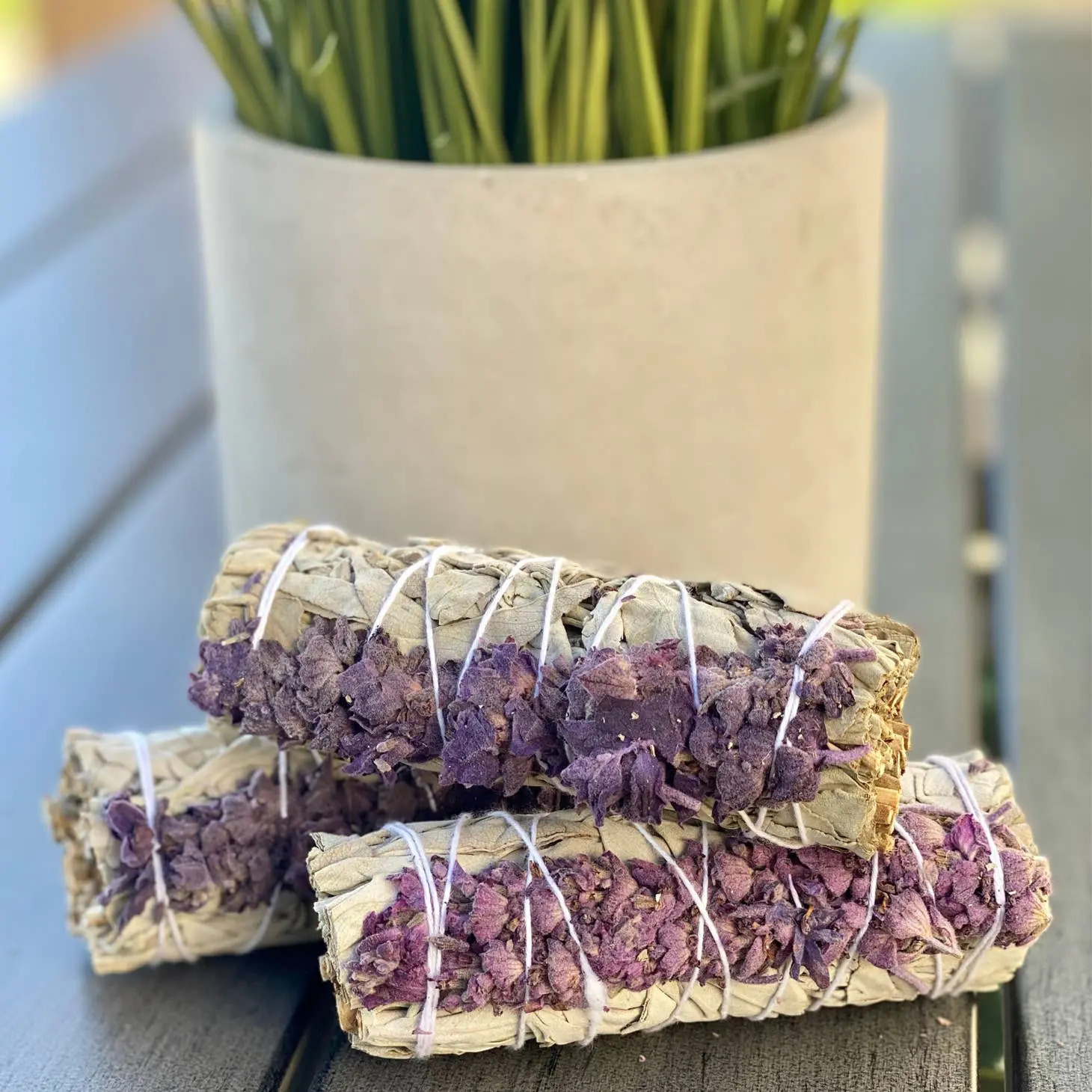 White Sage with Lavender Flowers Smudge Stick