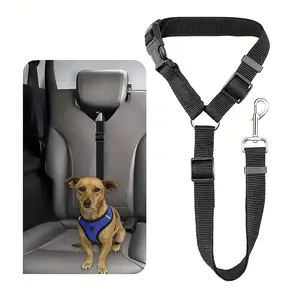 Adjustable Pet Car Safety Harness, Harness Travel, Two-In-One Nylon Lead Belt and Rear Seat Safety Strap, Secure Your Pet While Driving