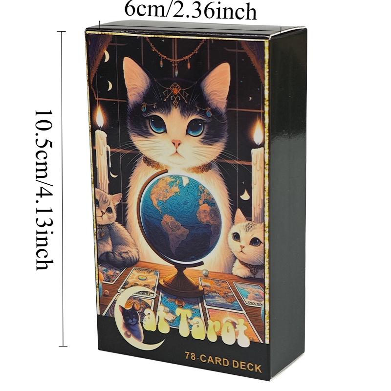 Quirky Cat Tarot Deck, Unique Hand-Drawn Illustrations, Perfect for Beginners & Experienced Readers, Ideal Gift for Cat Lovers, 78 Cards
