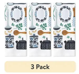 Cotton Kitchen Towel Set (3 Pack) - 15"W x 25"L, Includes Kitchen Utensils, 1 Piece, Ideal for Cleaning