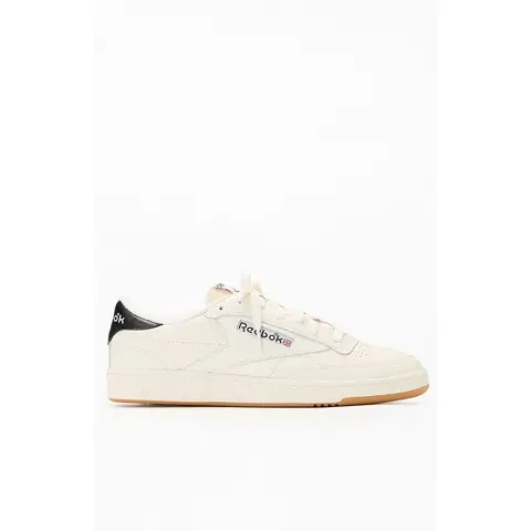 Reebok Men's Off White & Black Club C 85 Vintage Shoes
