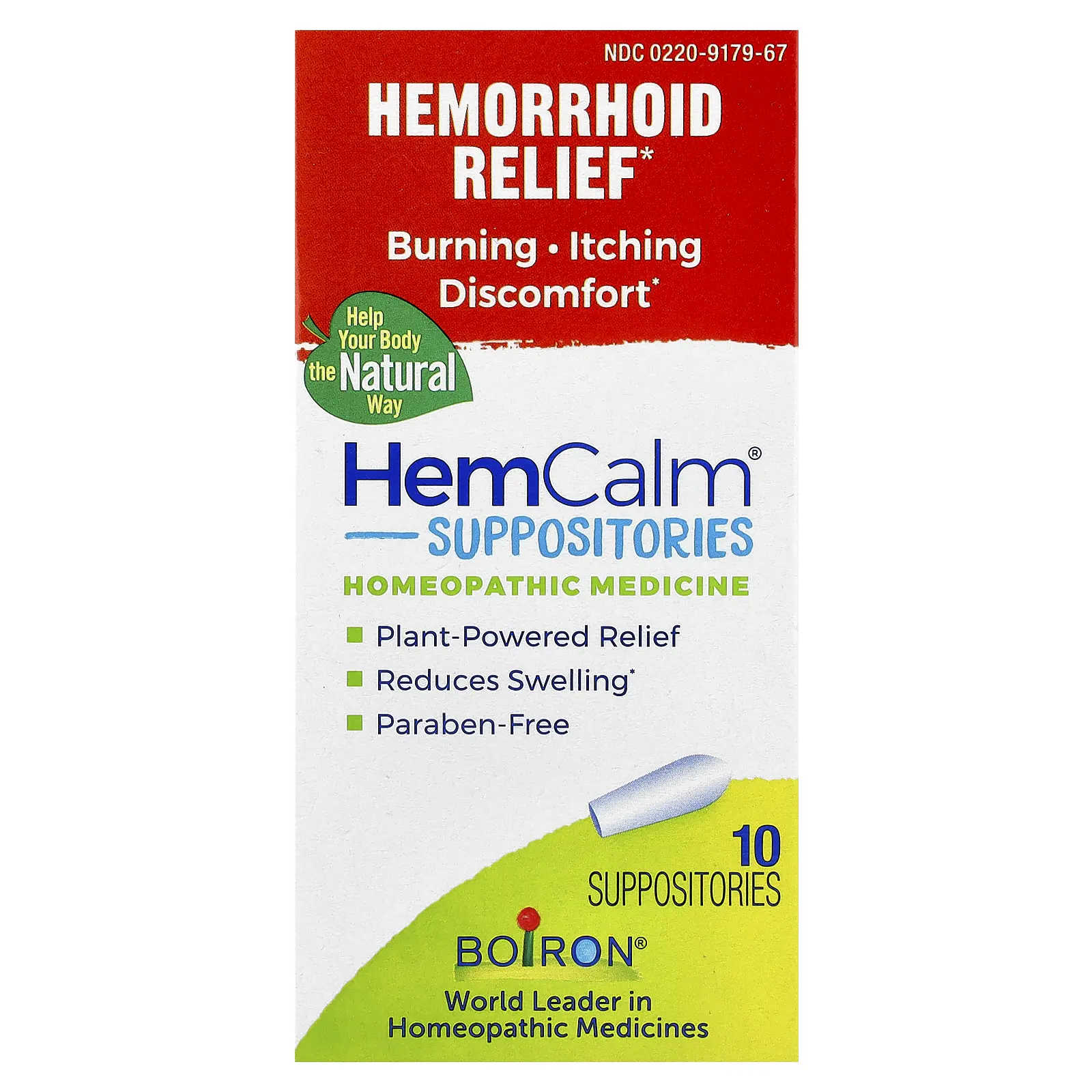 Boiron HemCalm® Suppositories, Hemorrhoid Relief, 10 Suppositories | HSA/FSA Eligible