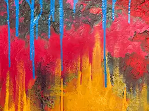 Acrylic on Canvas Untitled Painting: Modern Decor for Your Study or Office