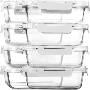 [8-Pack,30 oz]Glass eal Prep Containers,CIRCO Glass  Storage Containers,Airtight lunch Containers with , icrowave, Oven, Freezer and Dishwasher, WhiteXXGlobalBasket8