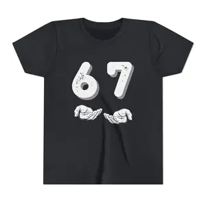 Youth T-Shirt with Trending 6 7 Meme Hand Gesture Design