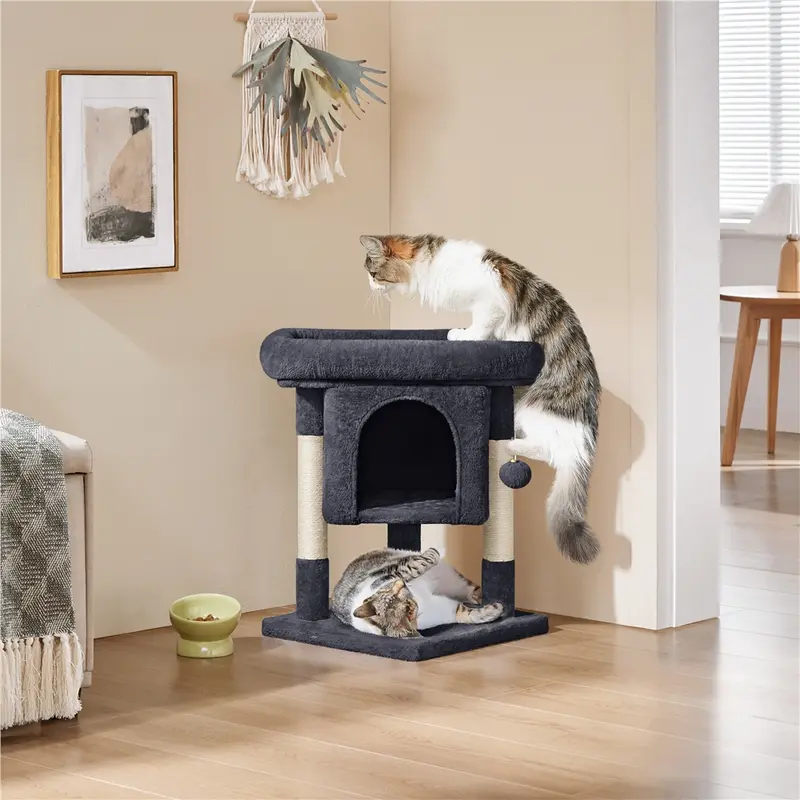 Costoffs 23.5in Cat Tree Tower – Cozy Condo with Sisal Scratching Posts for Kittens & Small Cats,Cat Furniture