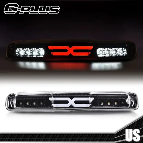 G-PLUS Black 3D LED Bar Third Tail Brake & Built-in Cargo Lamp, 12V, 10x Bright LEDs, DOT/SAE Approved, Dustproof LED Lights for Truck, Fit for 99-06 GMC Sierra 1500-3500 & HD/2007 Classic/99-07 Chevy Silverado, Car Lighting Auto Accessory