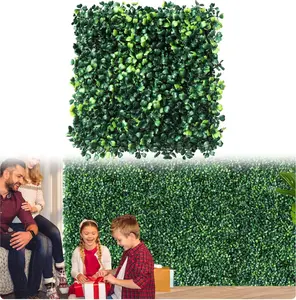 12pcs 10"x10" Grass Wall Panels Backdrop, Artificial Boxwood Hedge Wall for Indoor Outdoor Privacy Hedge Screen Faux Backdrop,Upgraded Leaf Hedge Gras