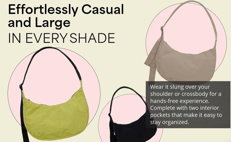 BAGGU Small Nylon Crescent Bag - Black 37'' BAGGU Small Nylon Crescent Bag - Black 37''